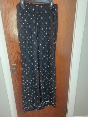 Victoria's Secret Black Pajama Pants with White Dot Print